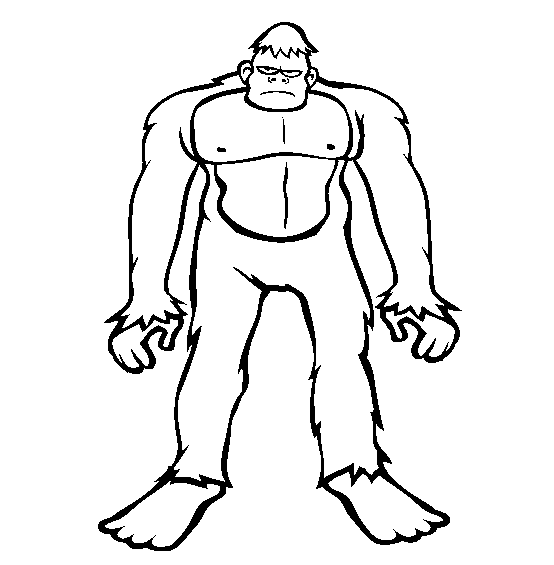 Bigfoot Coloring Page | Free Bigfoot Online Coloring